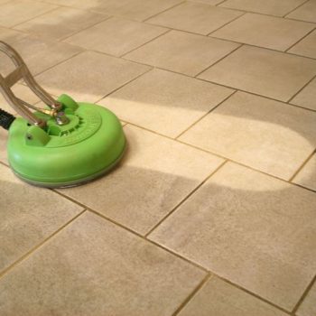 Grout and tile cleaning by Felix Carpet Cleaning technician